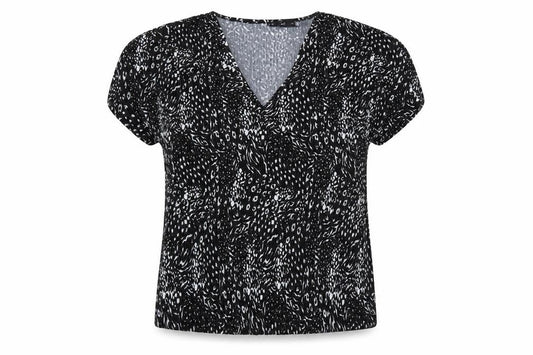 F&F Womens Black Animal Print  Basic Blouse Size 10  - Leopard print