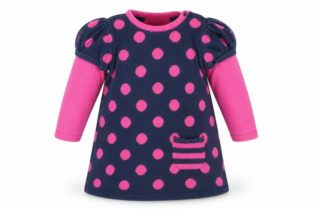 George Girls Blue Polka Dot  Jumper Dress  Size 3-6 Months  - Pink