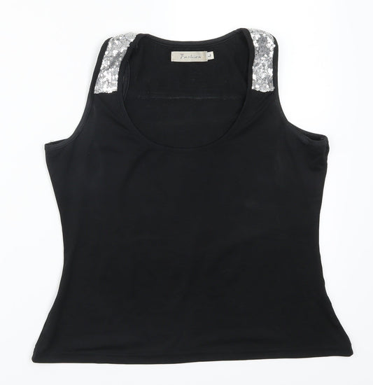 Fasion Womens Black   Cropped Tank Size L