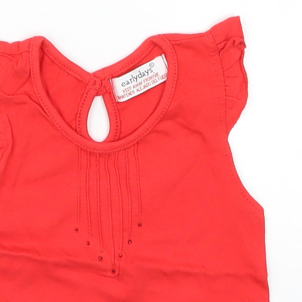 Early Days Girls Red   Basic T-Shirt Size 12-18 Months