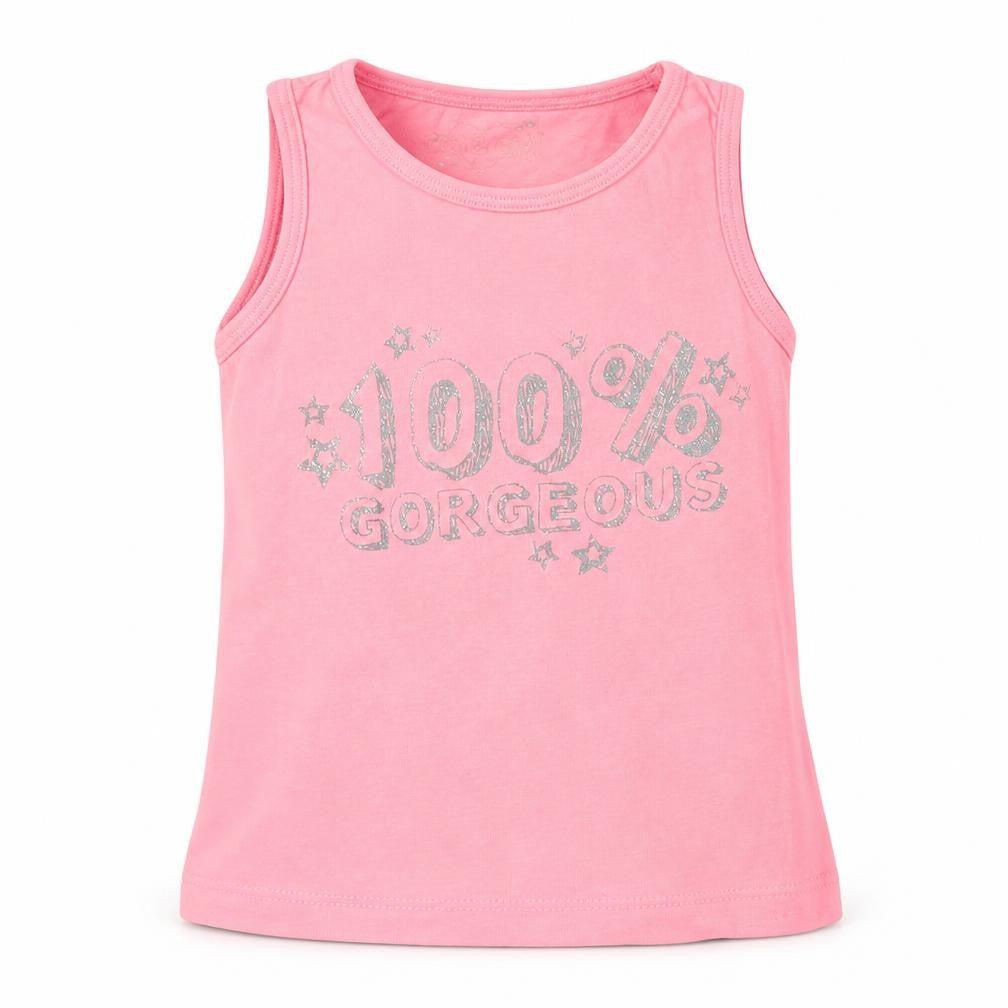 Girl2Girl Girls Pink   Basic Tank Size 2-3 Years  - 100% Gorgeous