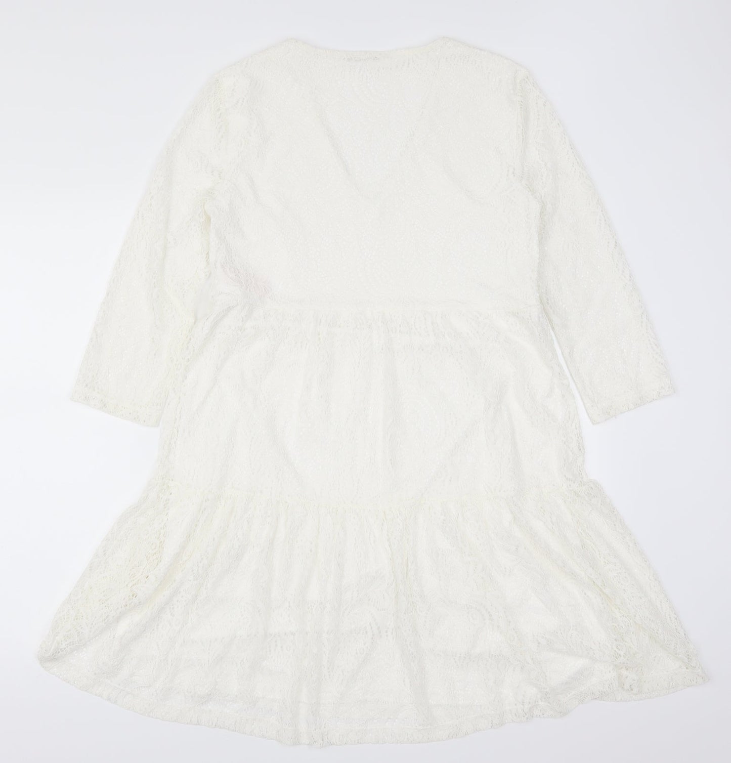 VILA Womens White  Lace Trapeze & Swing  Size S