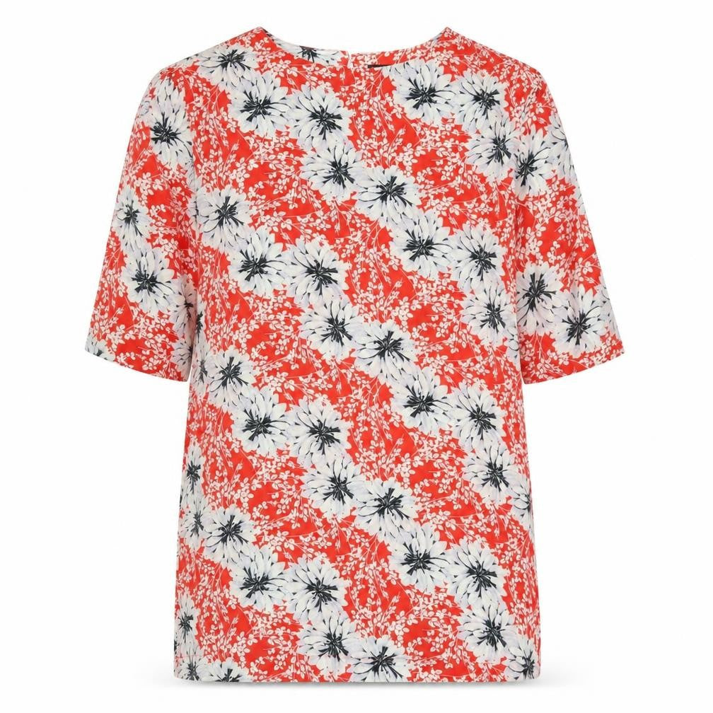 Dorothy Perkins Womens Red Floral  Basic T-Shirt Size 14