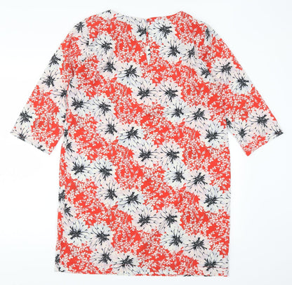 Dorothy Perkins Womens Red Floral  Basic T-Shirt Size 14