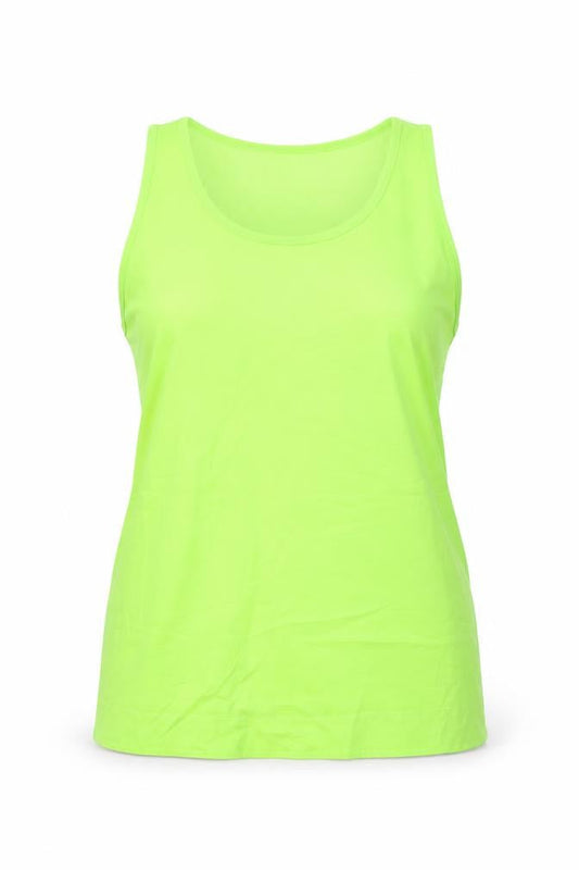 Front view of French Connection women’s green basic tank, size XL
