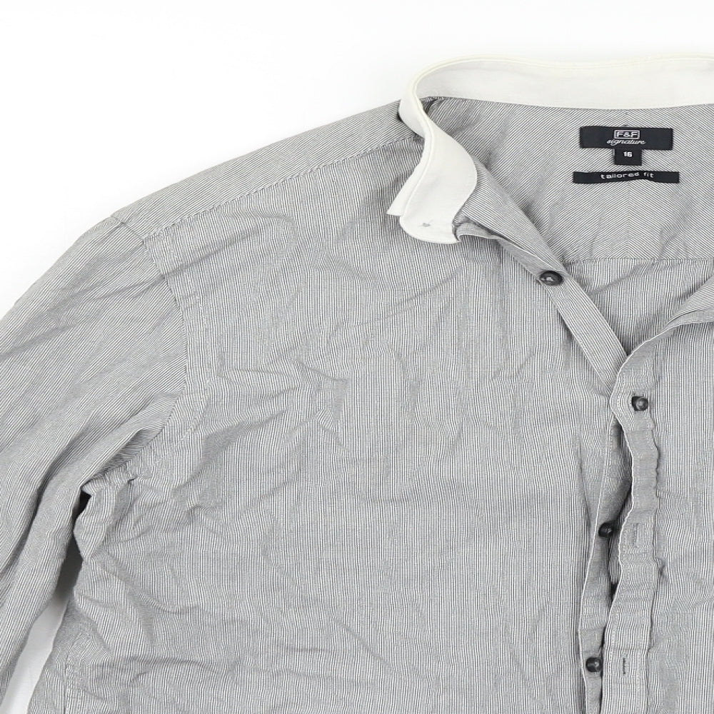 F&F Mens Grey    Button-Up Size 16