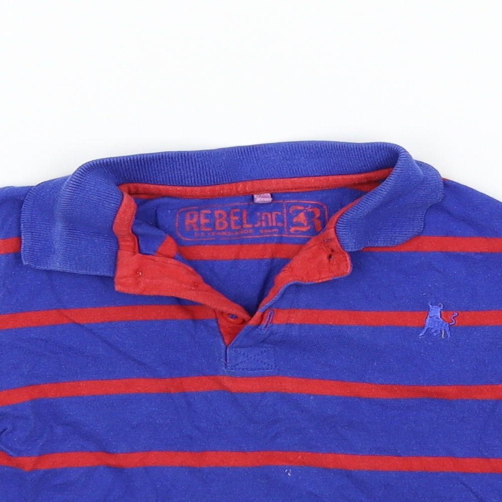 Rebel Boys Blue Striped  Basic Polo Size 2-3 Years