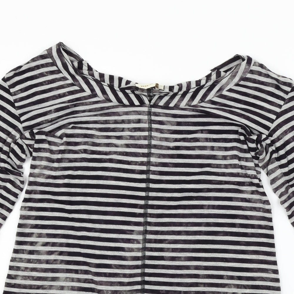 diesal  Womens Grey Striped  Pullover Jumper Size M