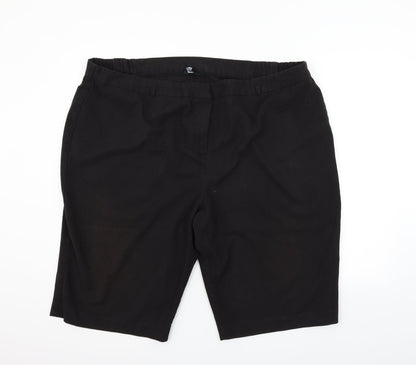 Simply Be Womens Black Houndstooth  Chino Shorts Size 26