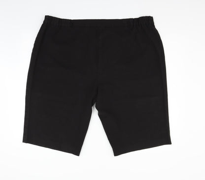 Simply Be Womens Black Houndstooth  Chino Shorts Size 26