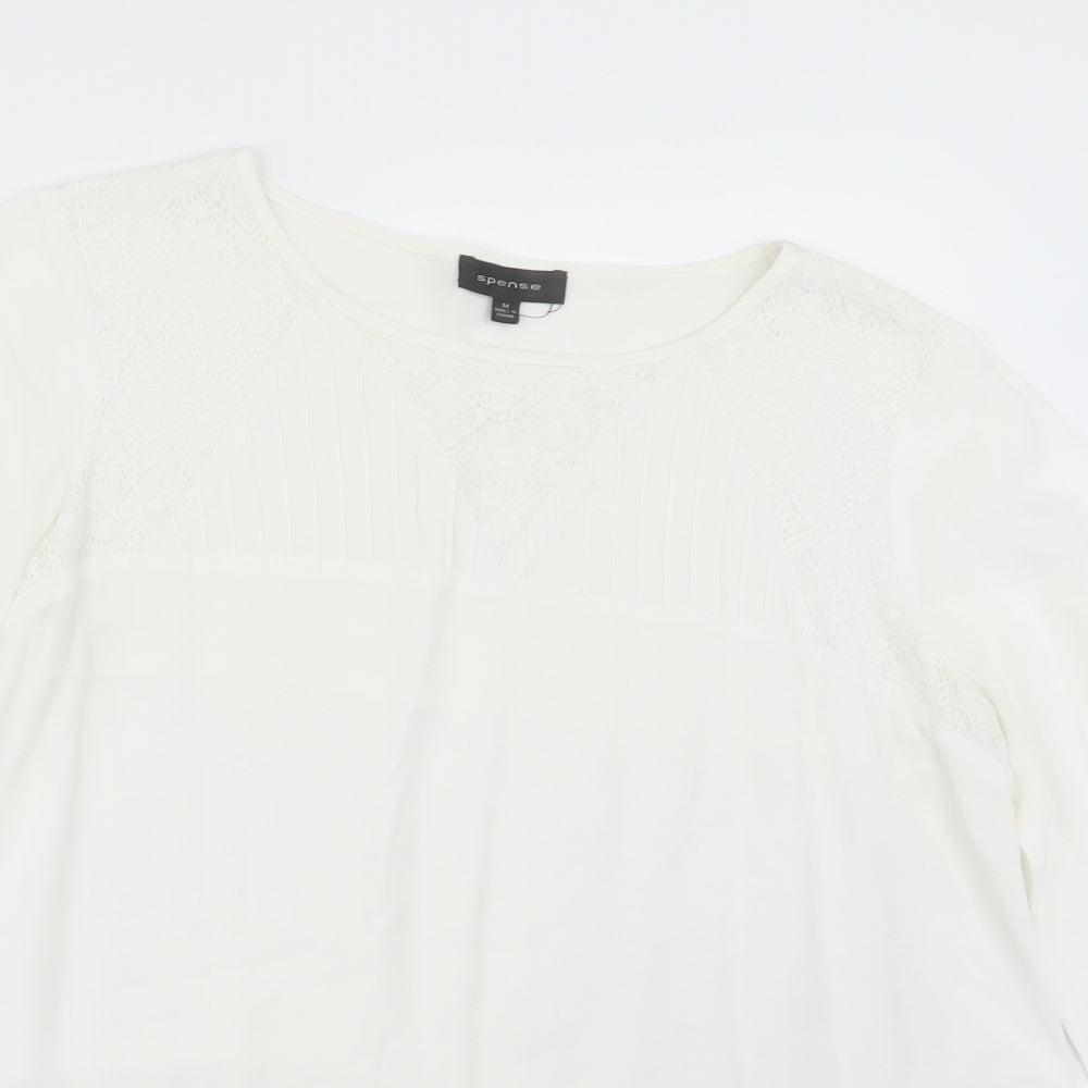 Spense Womens White   Basic Blouse Size M