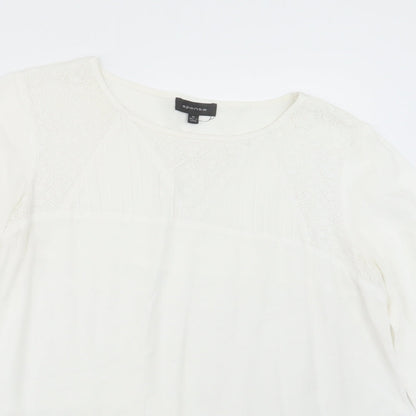 Spense Womens White   Basic Blouse Size M