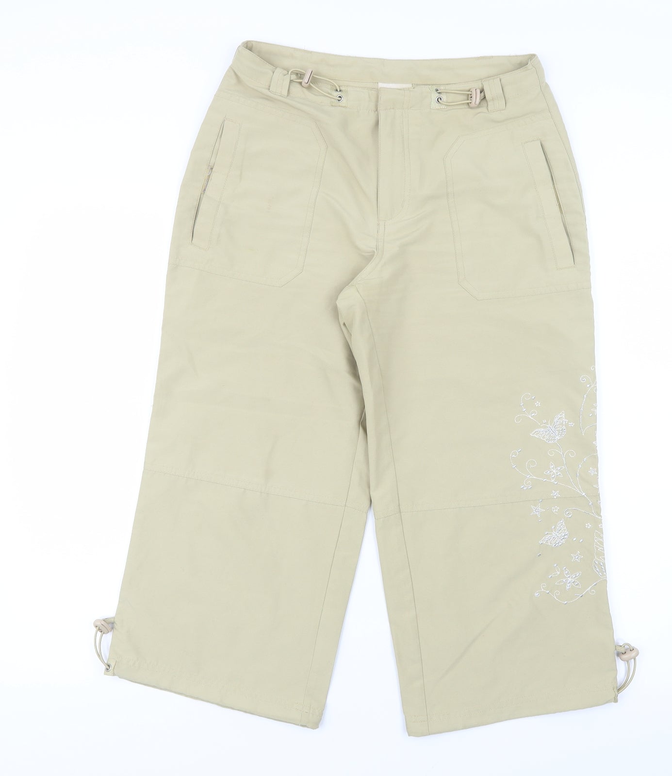 For Women Womens Ivory   Cropped Trousers Size 10 L21 in