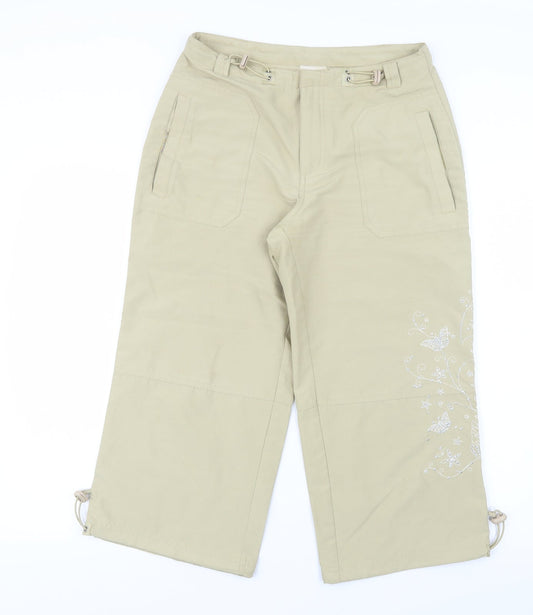 For Women Womens Ivory   Cropped Trousers Size 10 L21 in