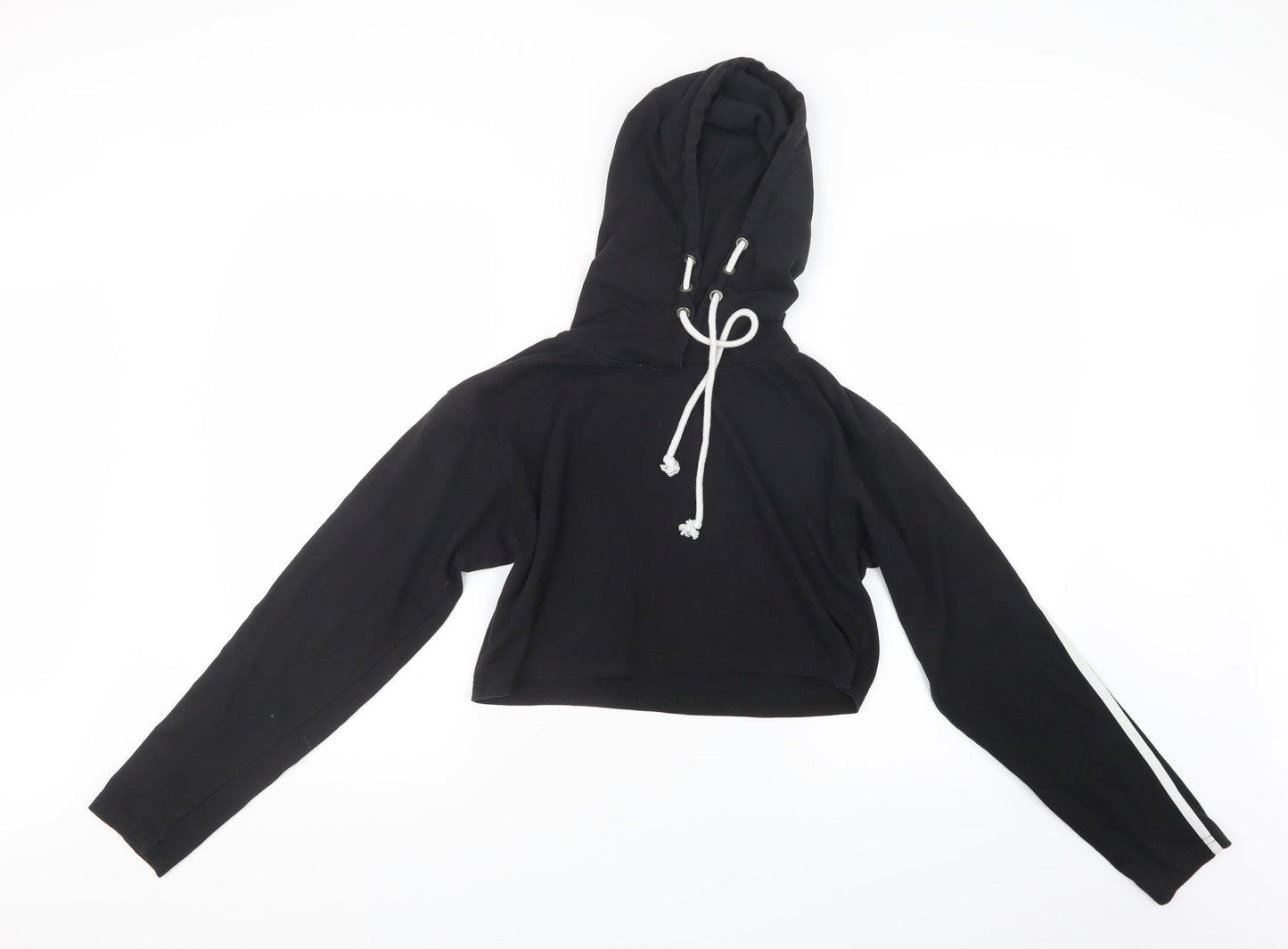 Missguided Womens Black   Pullover Hoodie Size 14  - Cropped