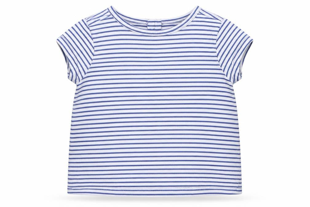 John Lewis Girls Blue Striped  Basic T-Shirt Size 0-3 Months