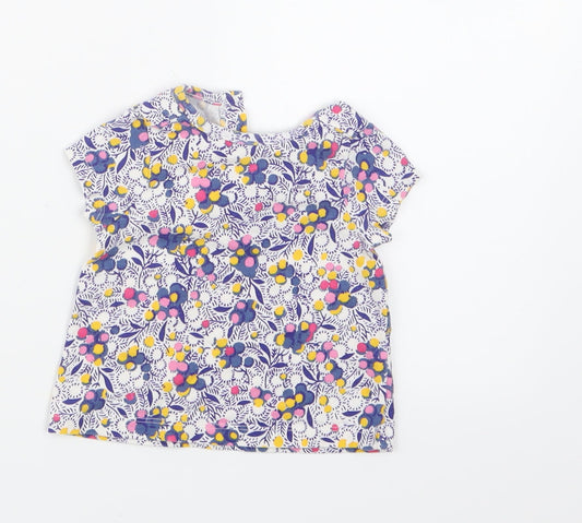 John Lewis Girls Purple Geometric  Basic T-Shirt Size 0-3 Months