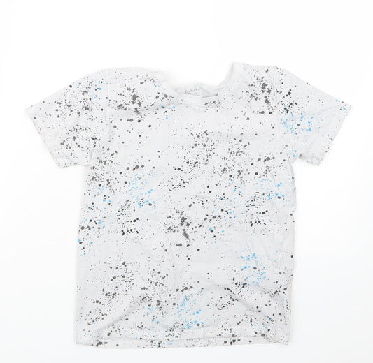 Primark Boys Grey Geometric  Basic T-Shirt Size 7-8 Years