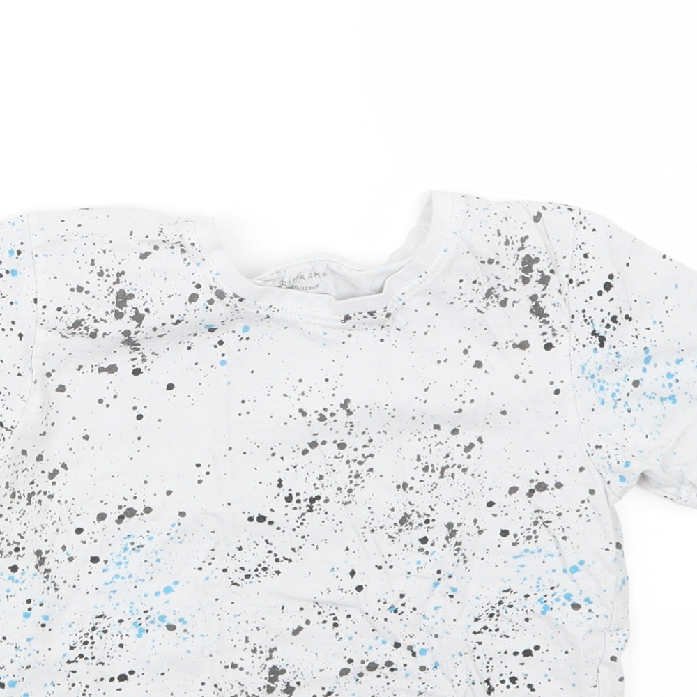 Primark Boys Grey Geometric  Basic T-Shirt Size 7-8 Years