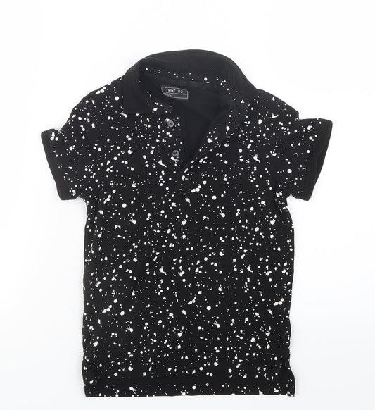 NEXT Boys Black Geometric  Basic Polo Size 6 Years