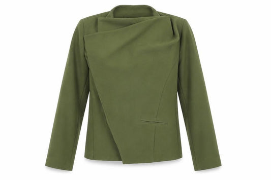 Front view of Atmosphere women’s green cardigan jumper, size UK 8