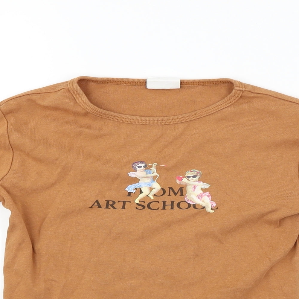 Zara  Womens Brown   Basic T-Shirt Size 8
