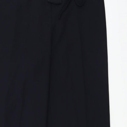 Close-up detail of Principles women’s blue trousers, size UK 30, in, 27-inch leg