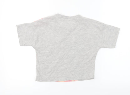Back view of F&F girls’ grey paisley basic t-shirt, size 8-9, years