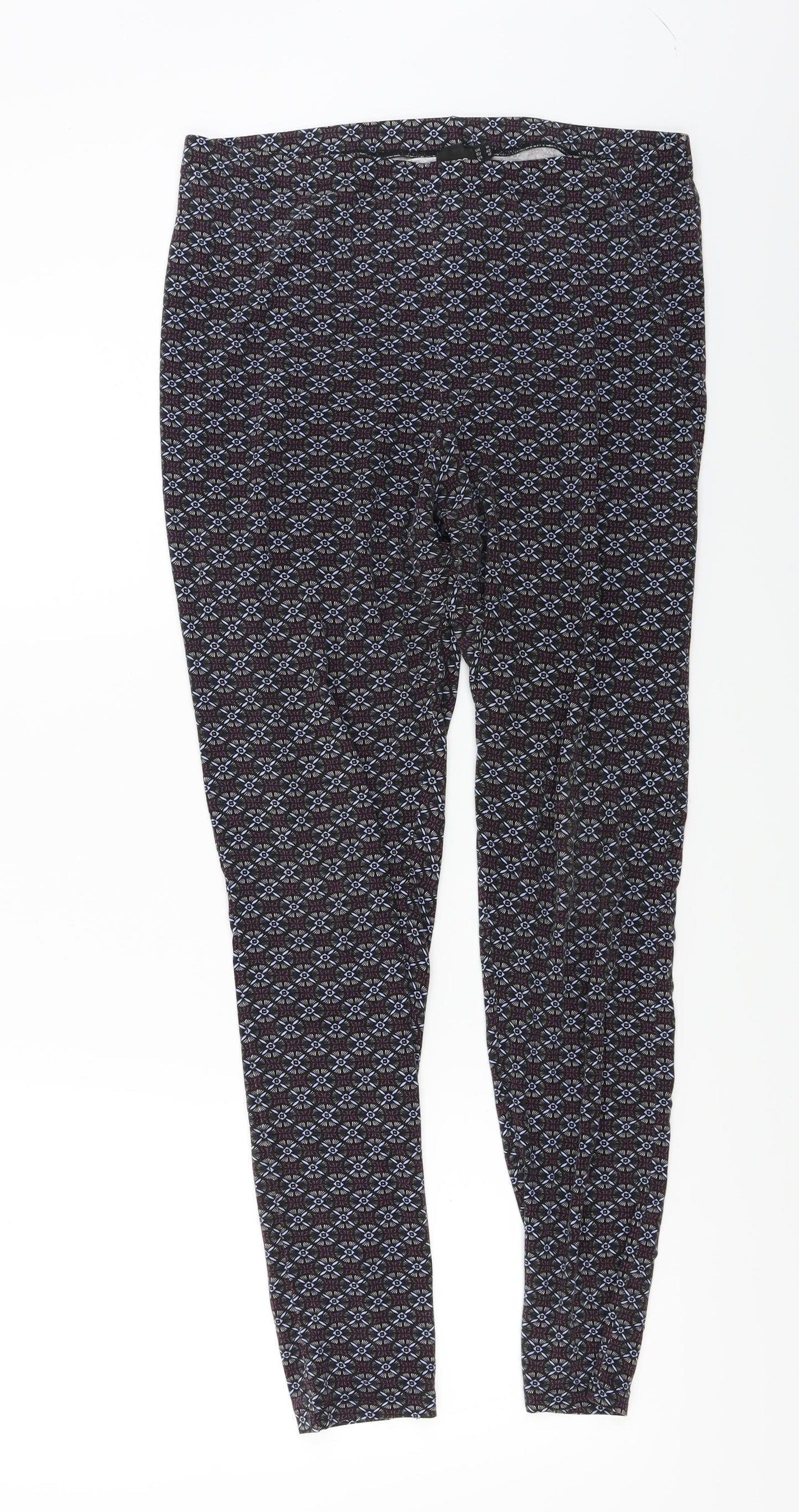 ASOS  Womens Black Geometric  Trousers  Size 14 L24 in