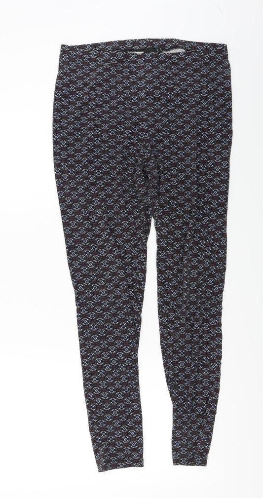 ASOS  Womens Black Geometric  Trousers  Size 14 L24 in