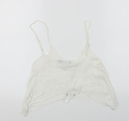 Preloved Misstruth  Womens White   Cropped T-Shirt Size 8 - Back