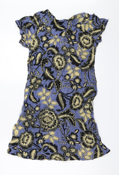 Preloved Warehouse Womens Blue Floral  Mini  Size 12 - Back