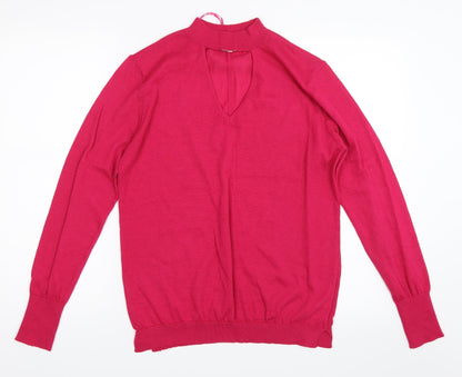 Preloved Peacocks Womens Pink   Pullover Jumper Size 12 - Front