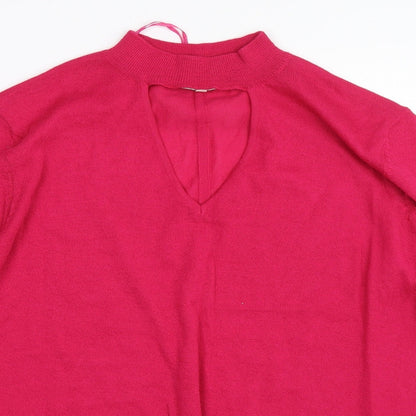 Preloved Peacocks Womens Pink   Pullover Jumper Size 12 - Detail