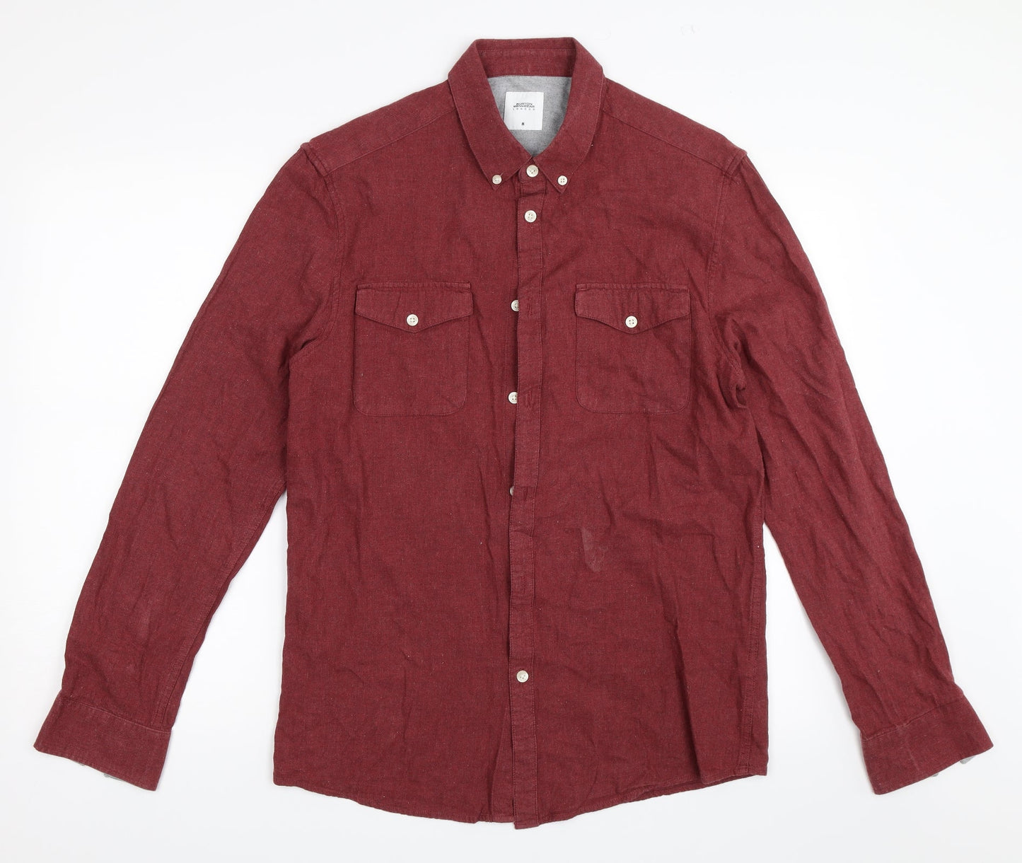 Burton Mens Red    Button-Up Size M