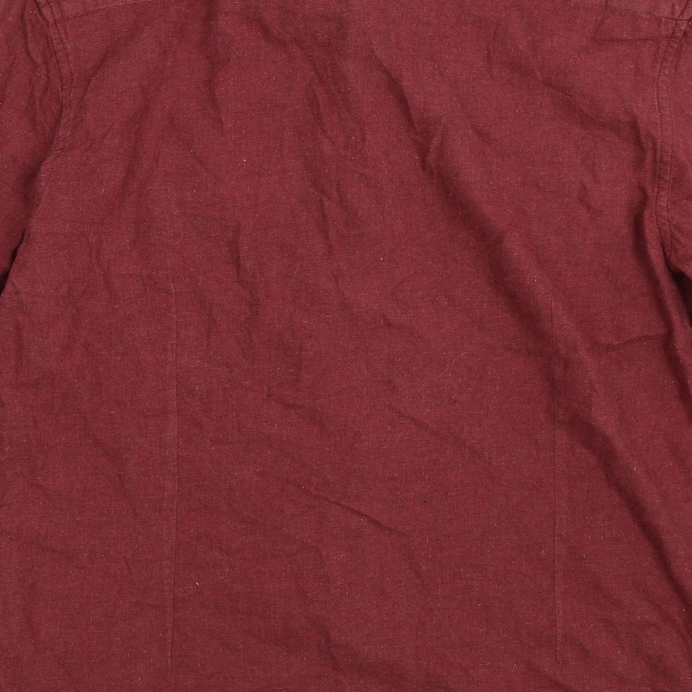 Burton Mens Red    Button-Up Size M