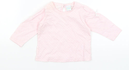 Disney Baby Pink Polka Dot  Basic T-Shirt Size 3-6 Months