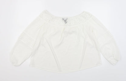 Preloved New Look Womens White   Basic Blouse Size 10 - Back