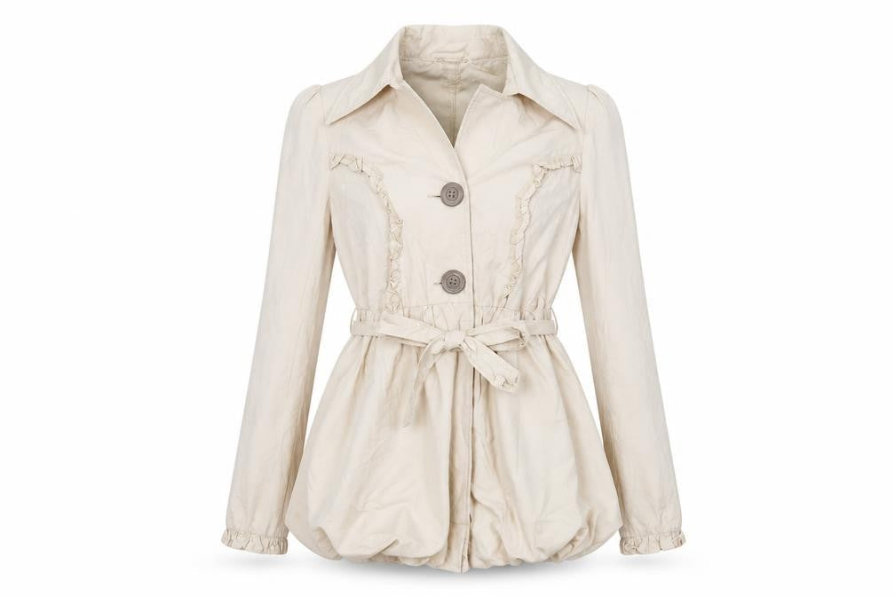 Ribbon Womens Ivory   Overcoat Coat Size 12