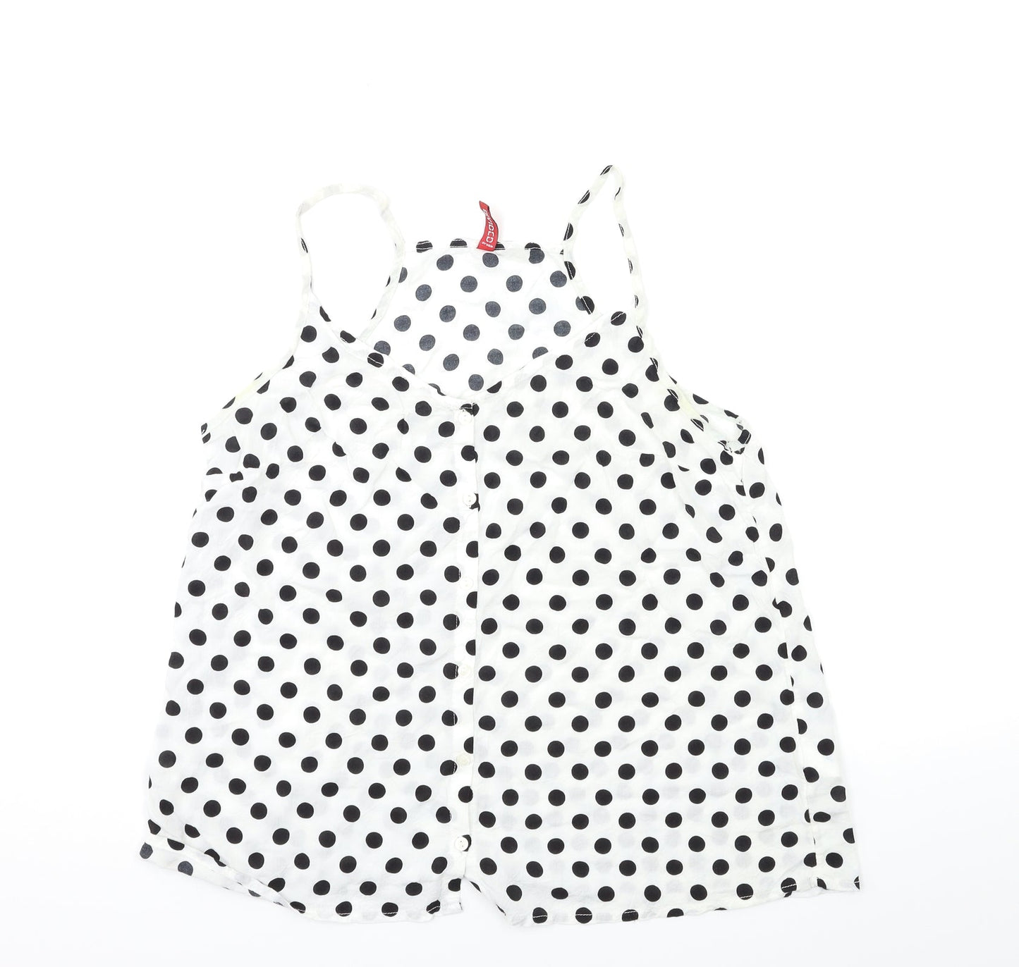 H&M Womens White Polka Dot  Basic Tank Size 12