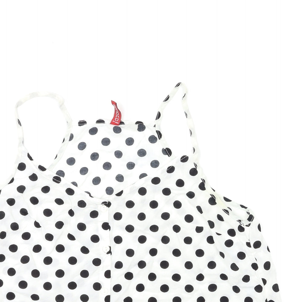 H&M Womens White Polka Dot  Basic Tank Size 12