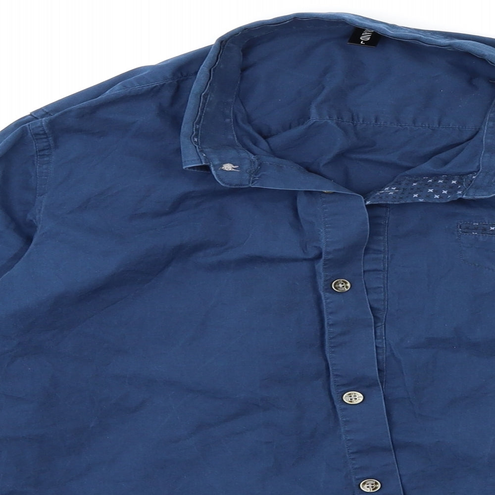 Brand Mens Blue    Button-Up Size S