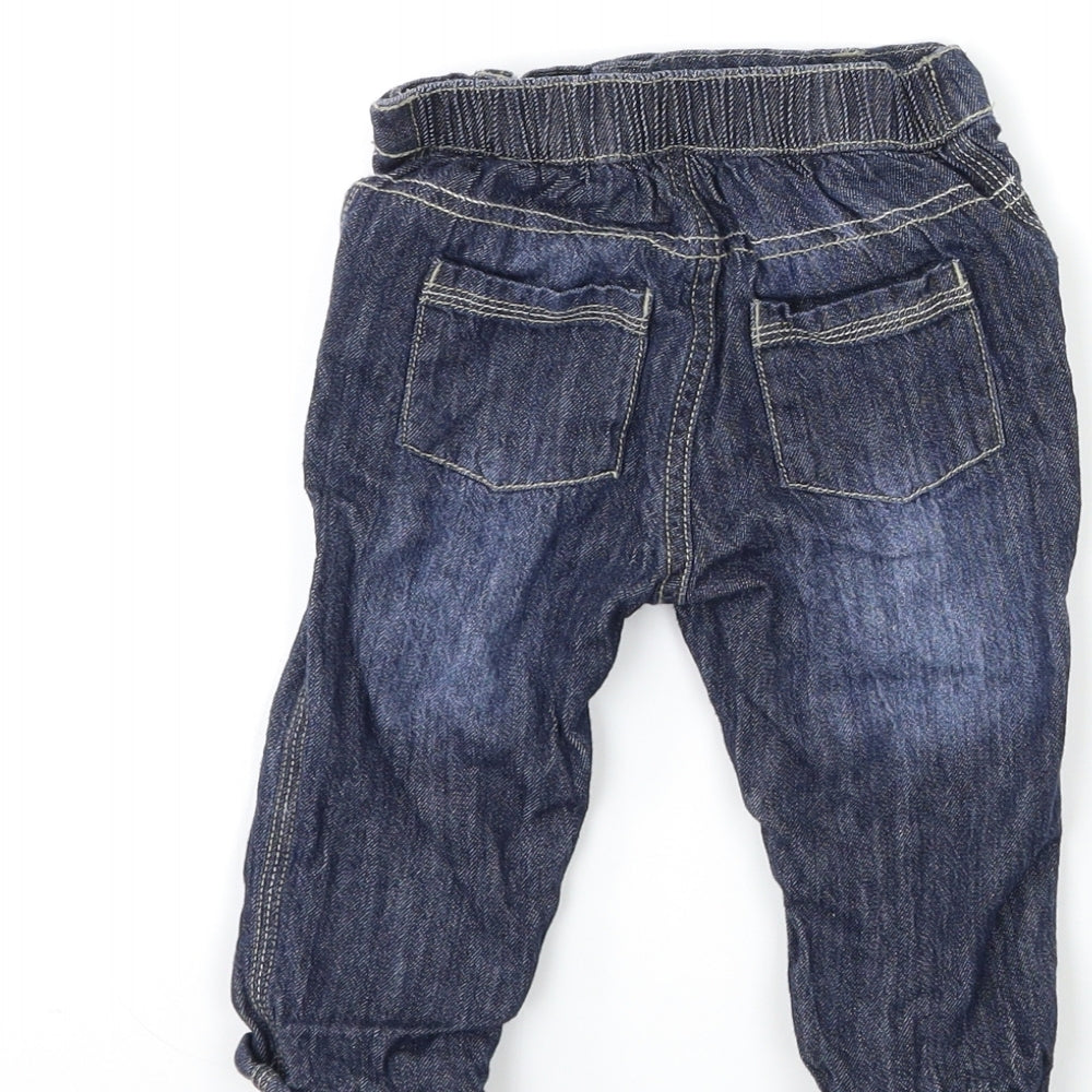 George Baby Blue  Denim Cargo Jeans Size 6-9 Months