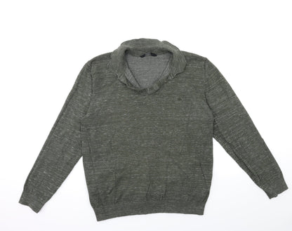 Front view of Easy men’s green knit jumper, size L