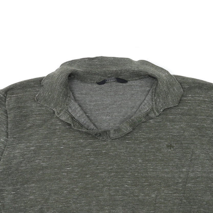 Close-up detail of Easy men’s green knit jumper, size L