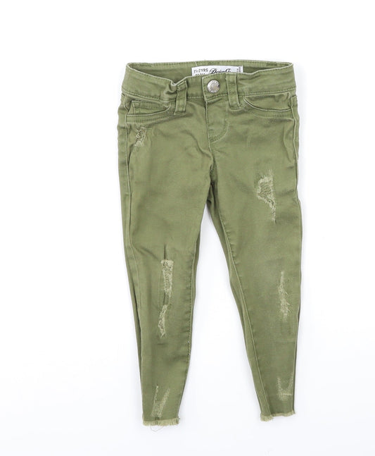 Denim & Co. Baby Green  Denim Snow Pants Jeans Size 12-18 Months