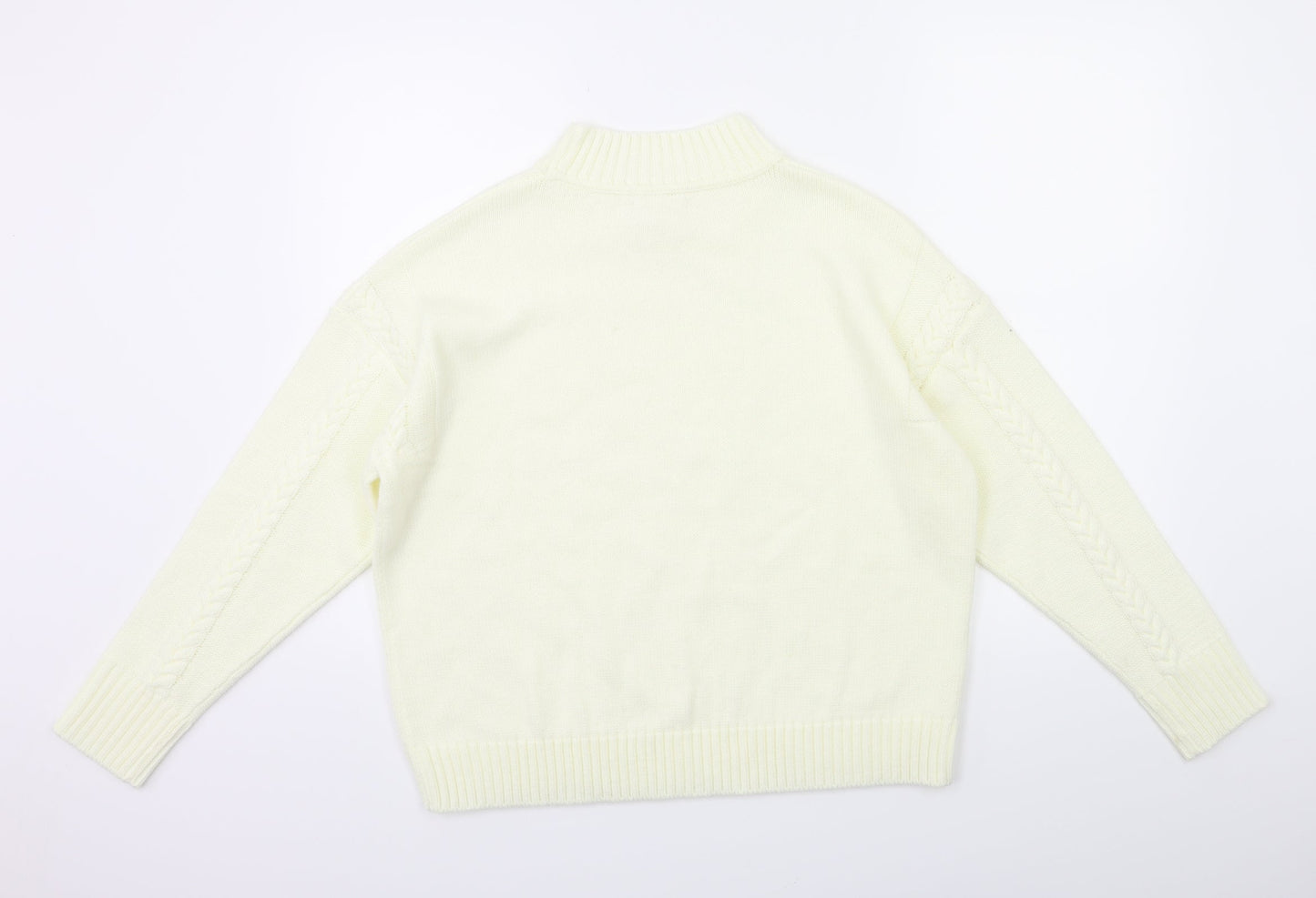 Preworn Womens White  Knit Pullover Jumper Size M
