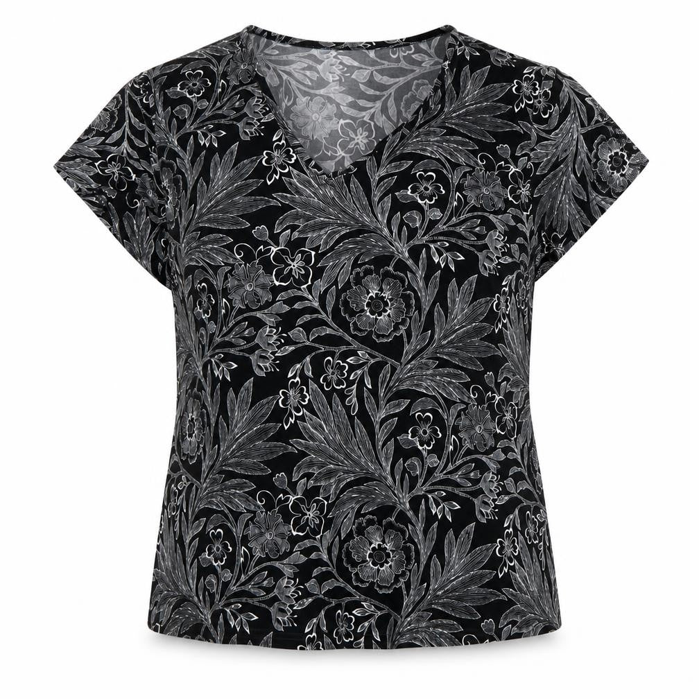 happit Womens Black Fair Isle  Basic Blouse Size 16