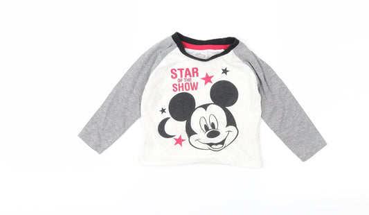 Disney Boys Grey   Basic T-Shirt Size 6-9 Months