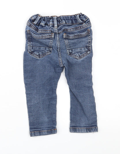 Back view of Next Baby Blue Denim Capri Jeans, size 9, Months